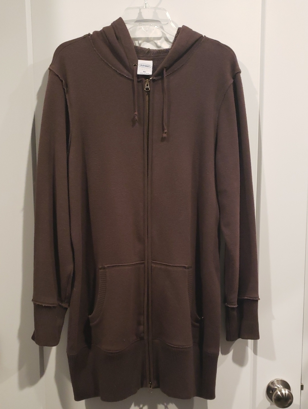 Old Navy Cozy Brown Full-Zip Hoodie Coat
